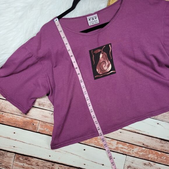 Artworks Graphic Boxy Shirt Hand‎ paint Art to wear Lagenlook - Picture 4 of 6